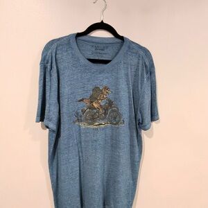 Lucky Brand Blue Motorcycle Graphic Tee